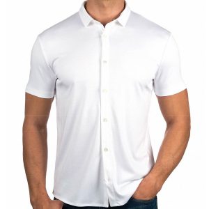 armani white short sleeve shirt
